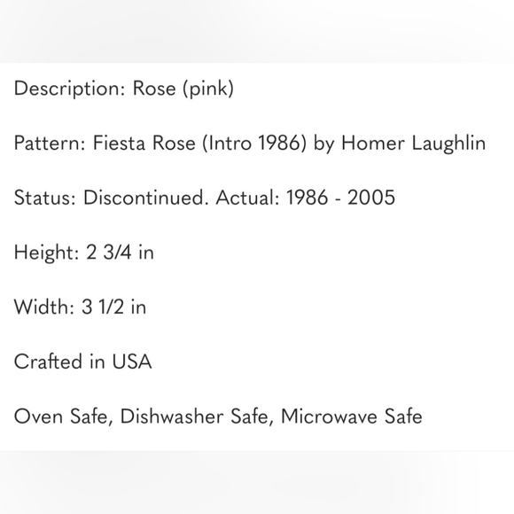 Fiesta Homer Laughlin China Rose Pink Flat (Tea) Cup. Pristine Condition. - Picture 12 of 12